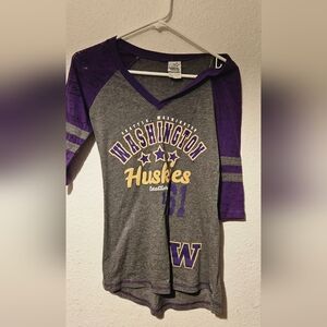 Washington Huskies Women's Long Sleeve Tee - Purple and Gray